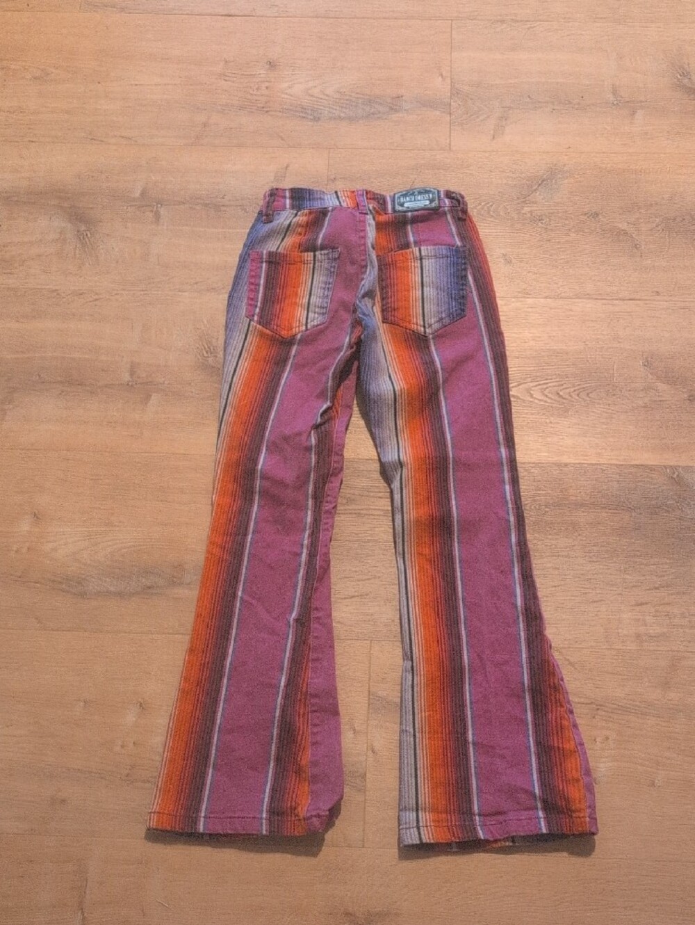 Girl's Striped Multi-Color Jeans - Picture 5 of 6